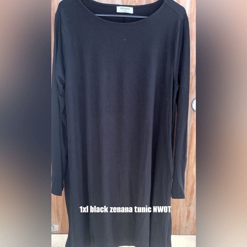 Zenana 1xl Black Long Sleeve Tunic NWOT